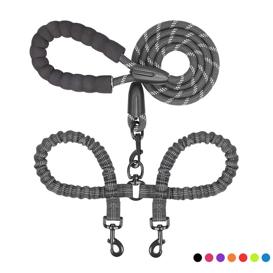 Laisse en double nylon pour chien