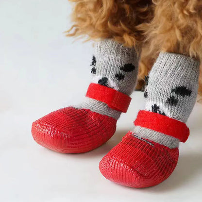 Chaussettes réglables colorées pour chien