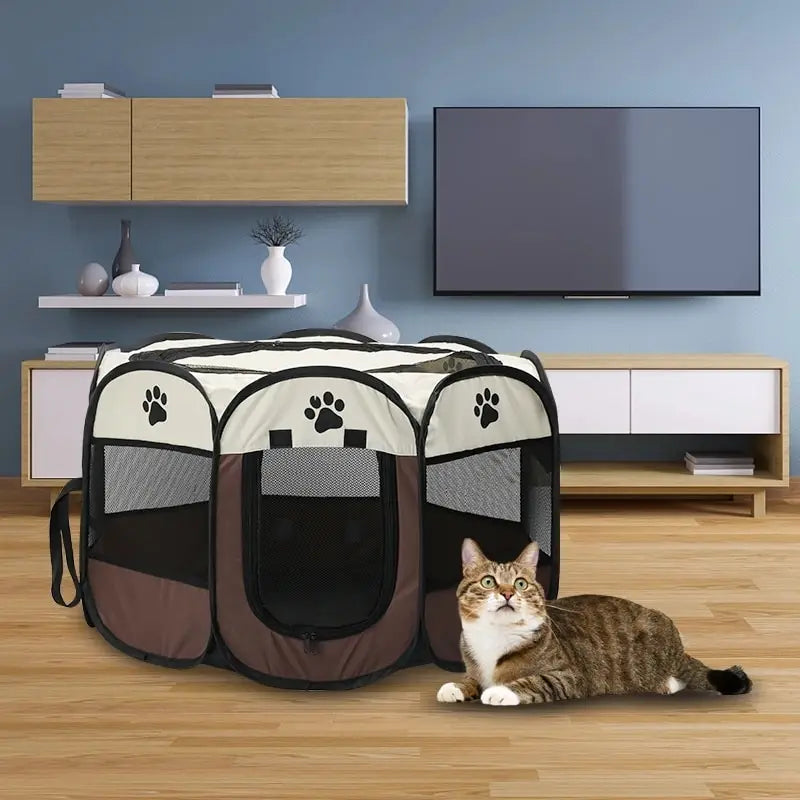 Parc intérieur pour chien pliable