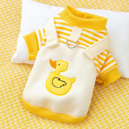 Pull à motif canard doux pour chien