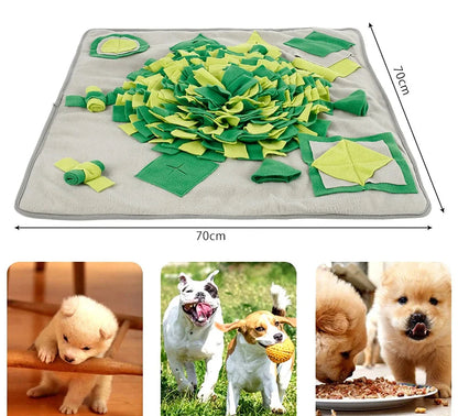 Tapis de reniflage lavable vert pour chien