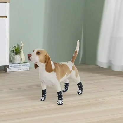 Chaussettes réglables à motif pattes pour chien