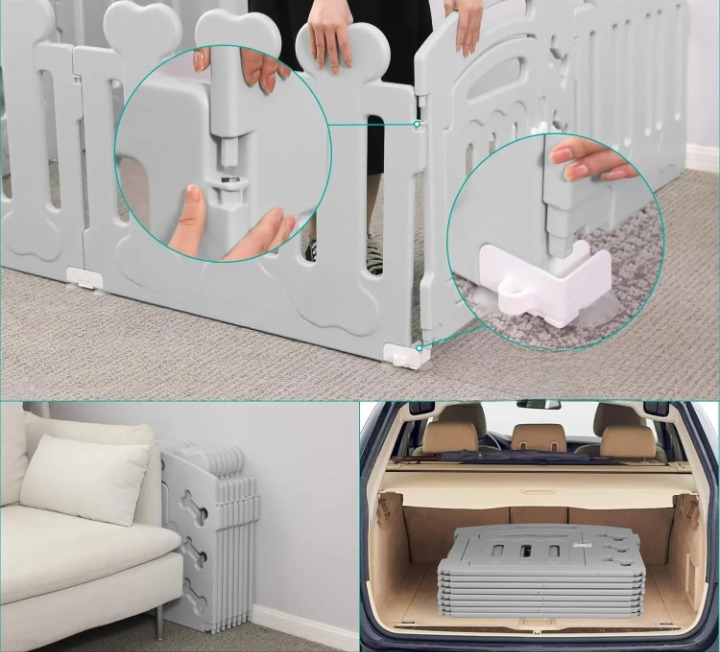 Parc intérieur pour chien avec porte