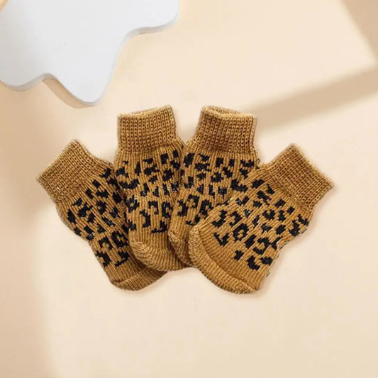 Chaussettes douces imprimé léopard