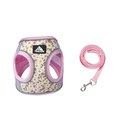 Harnais en maille imprimé fleur pour chien