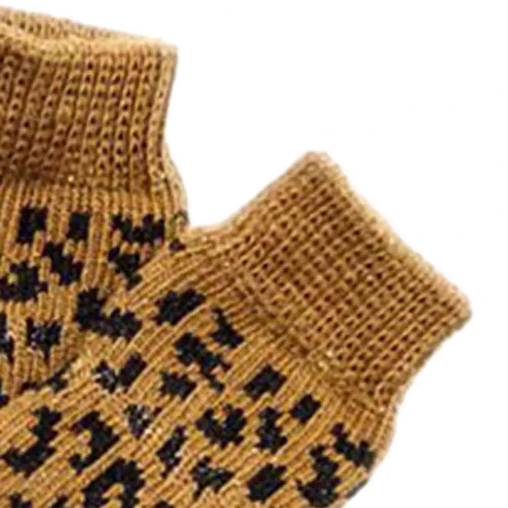Chaussettes douces imprimé léopard