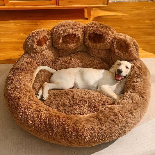 Coussin doux en forme de patte pour chien