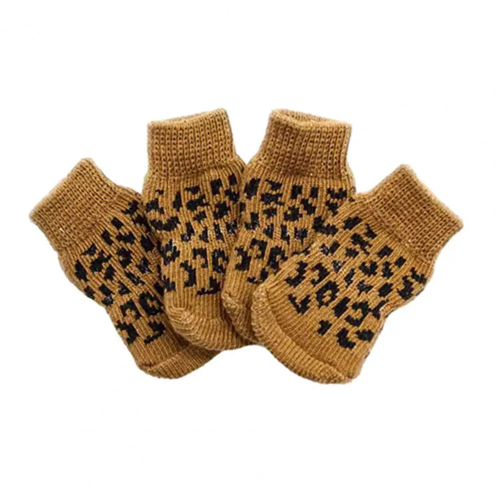 Chaussettes douces imprimé léopard