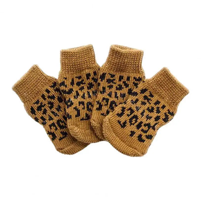 Chaussettes douces imprimé léopard