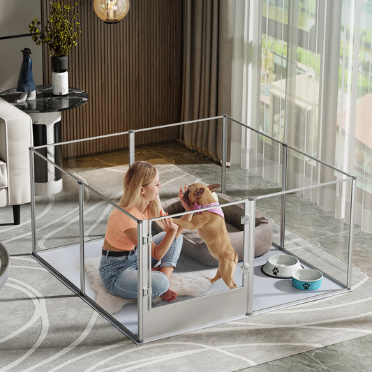 Parc intérieur pour chien en acrylique