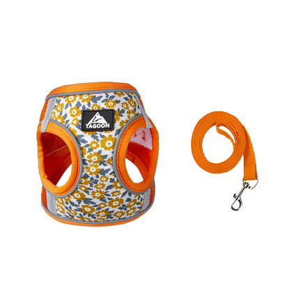 Harnais en maille imprimé fleur pour chien