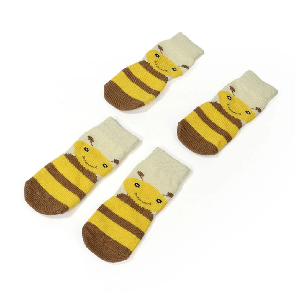 Chaussettes à motif abeille pour chien