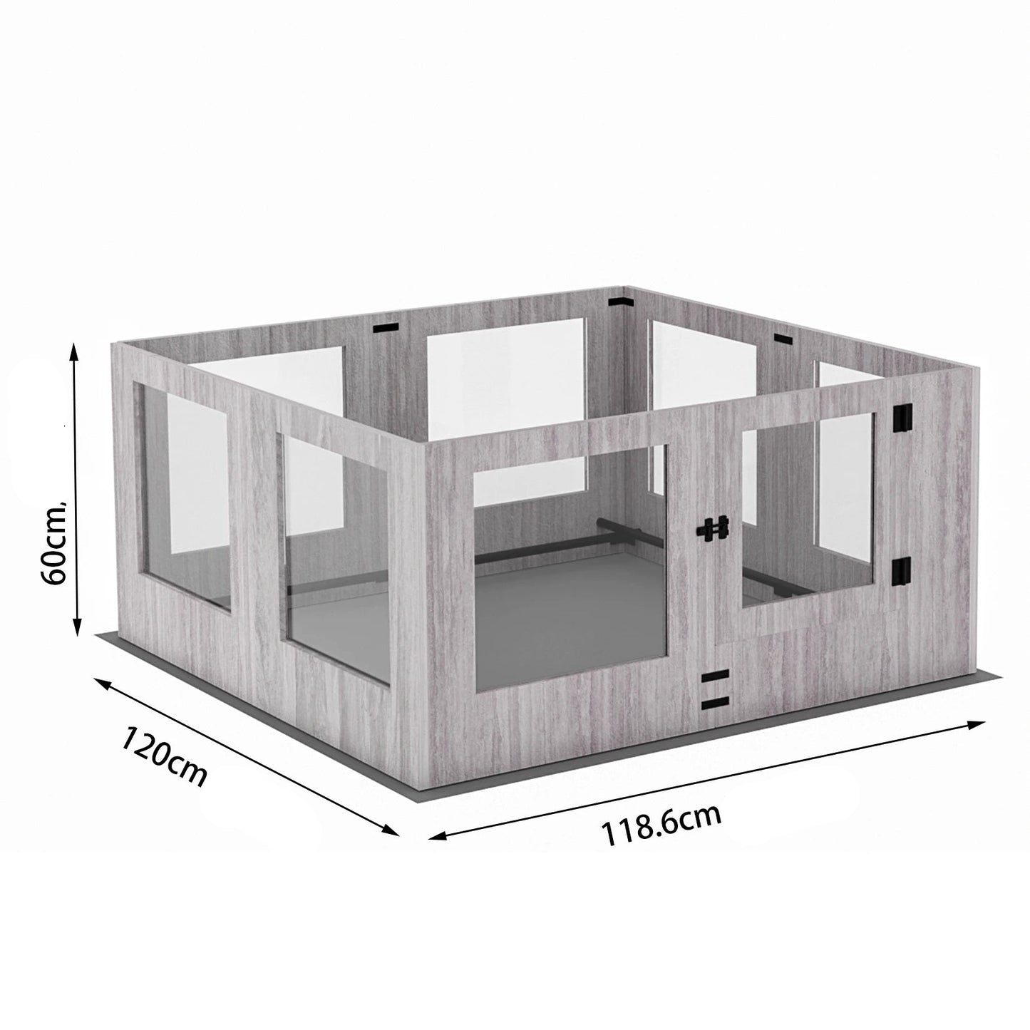 Parc intérieur en verre pour chien