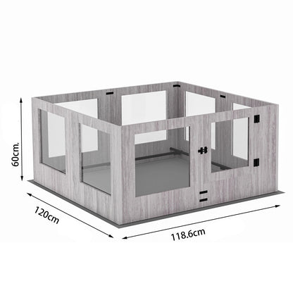Parc intérieur en verre pour chien