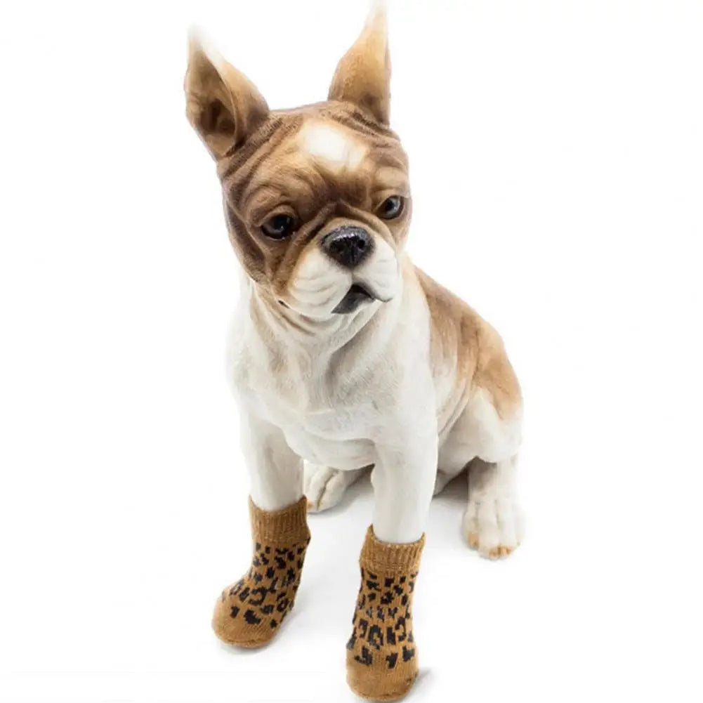 Chaussettes douces imprimé léopard