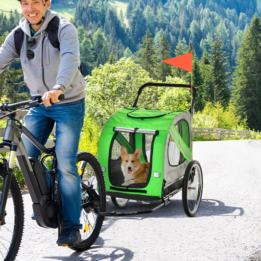 Remorque Vélo Verte Pour Chien