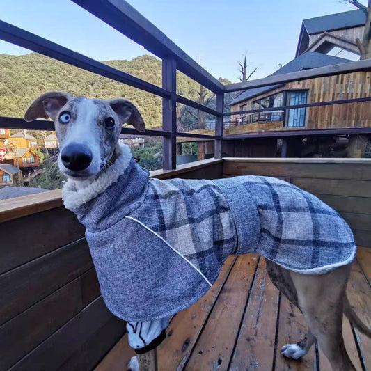 Manteau d'hiver à carreaux pour chien
