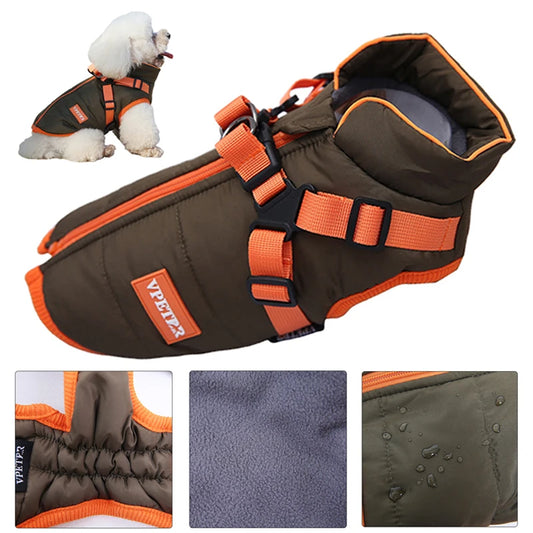 Manteau imperméable marron pour chien