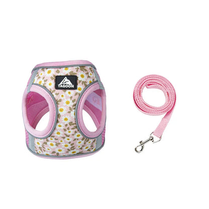 Harnais en maille imprimé fleur pour chien