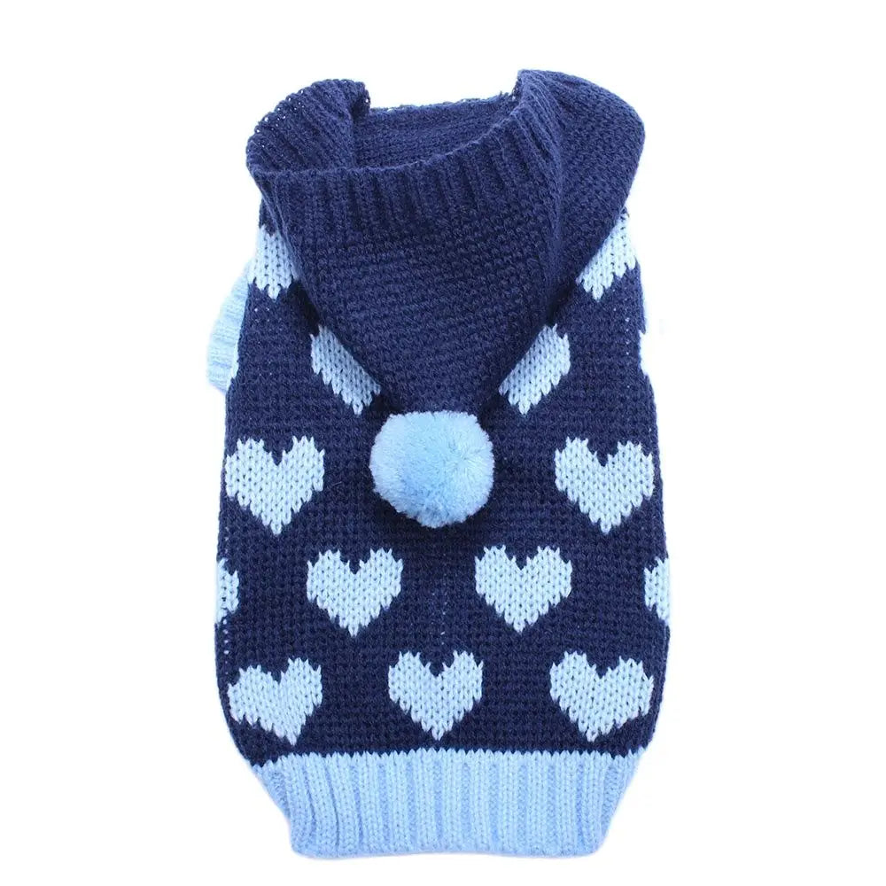 Pull Pour Chien en Maille Motif Cœur