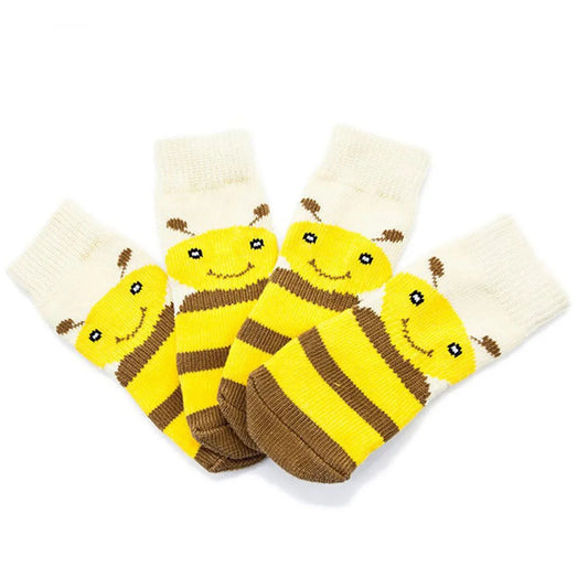 Chaussettes à motif abeille pour chien